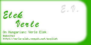 elek verle business card